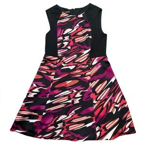 Nine West Colorful Dress, size 12, black, pink, orange